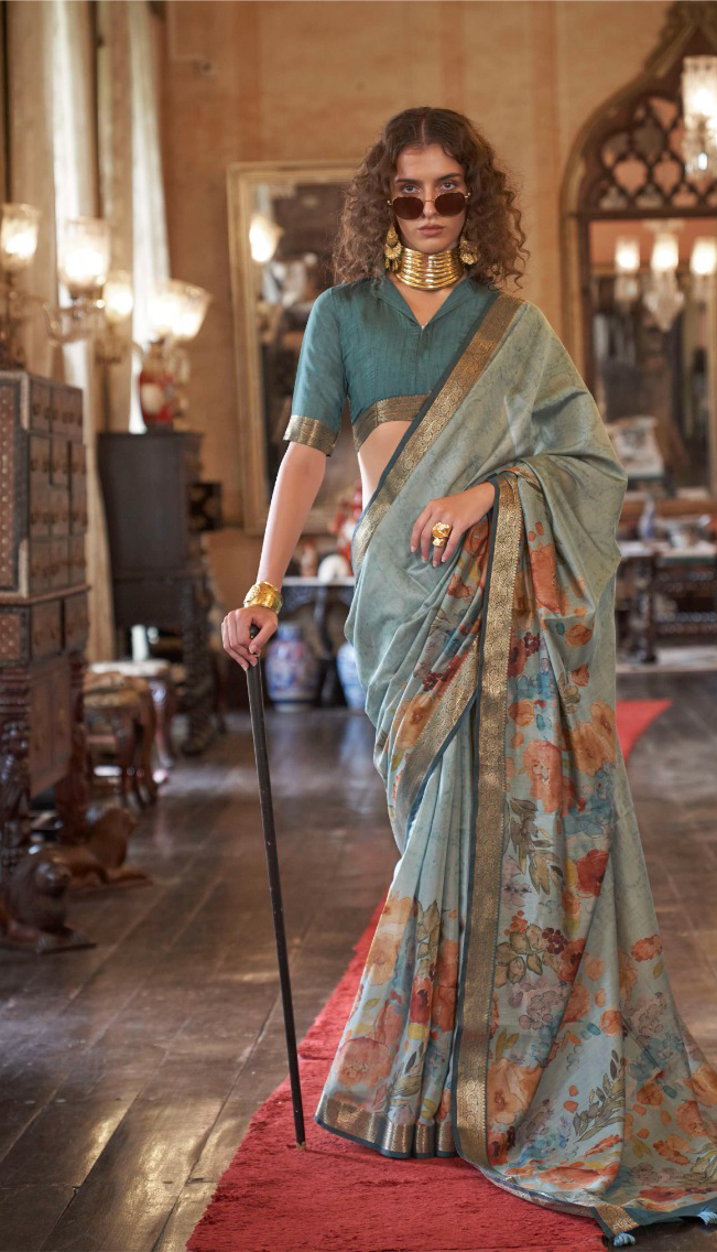 Traditional Functions Wear Saree Collection Mint