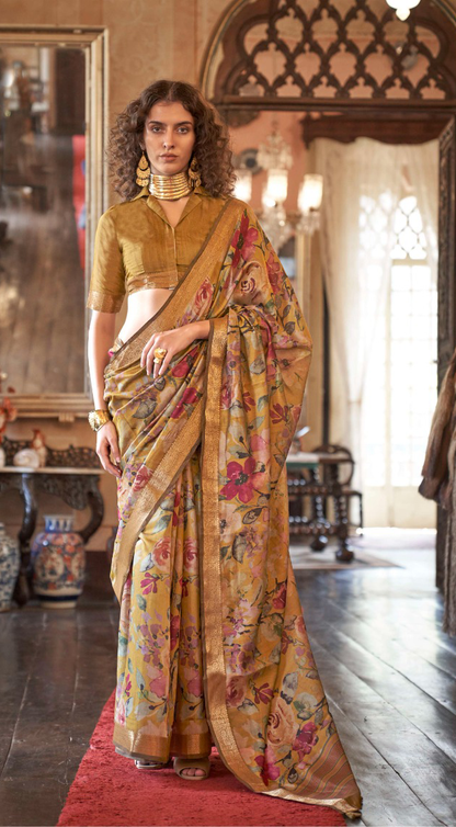 Traditional Functions Wear Saree Collection Mustard