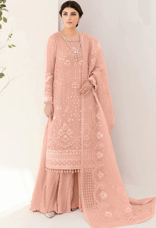 Traditional Designer Pakistani Salwar Suit Collection Peach