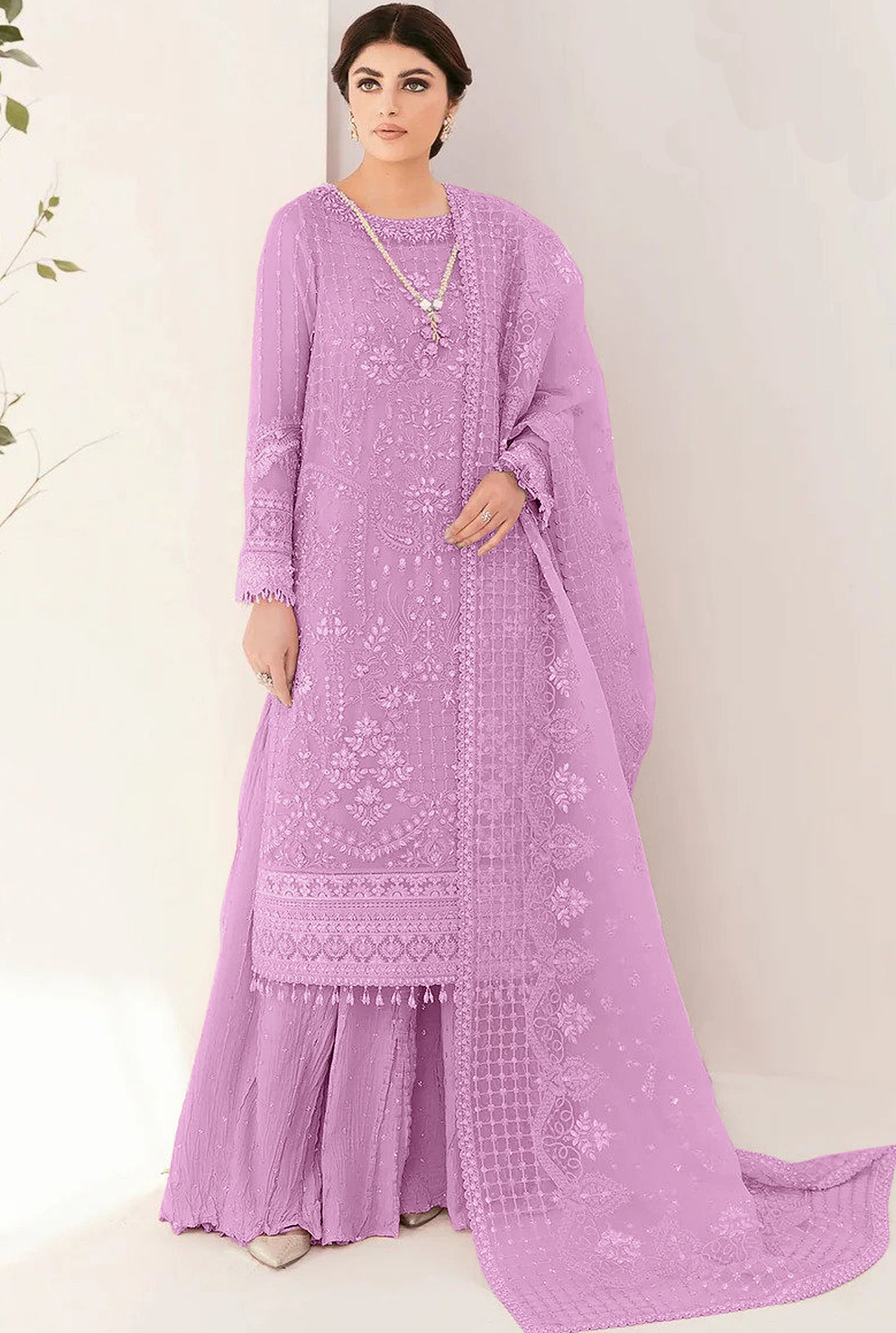 Traditional Designer Pakistani Salwar Suit Collection Lavender