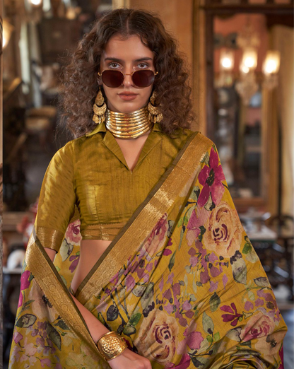 Traditional Functions Wear Saree Collection Mustard