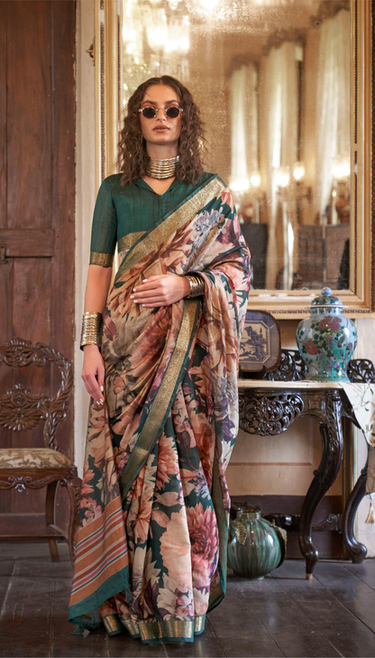 Traditional Functions Wear Saree Collection Green