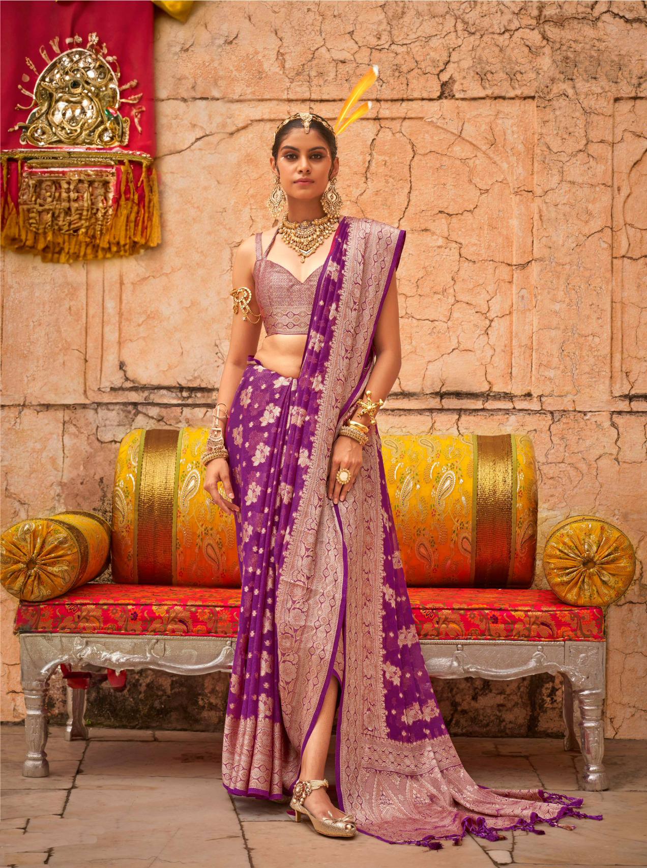 Traditional Functions Wear Saree Collection Purple