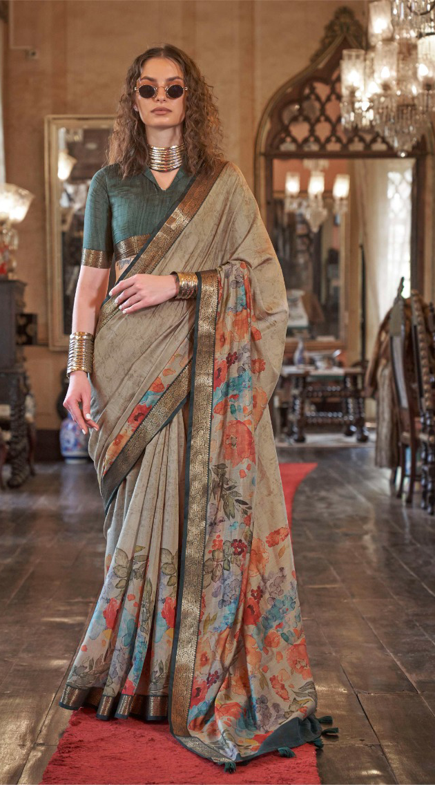 Traditional Functions Wear Saree Collection Teal