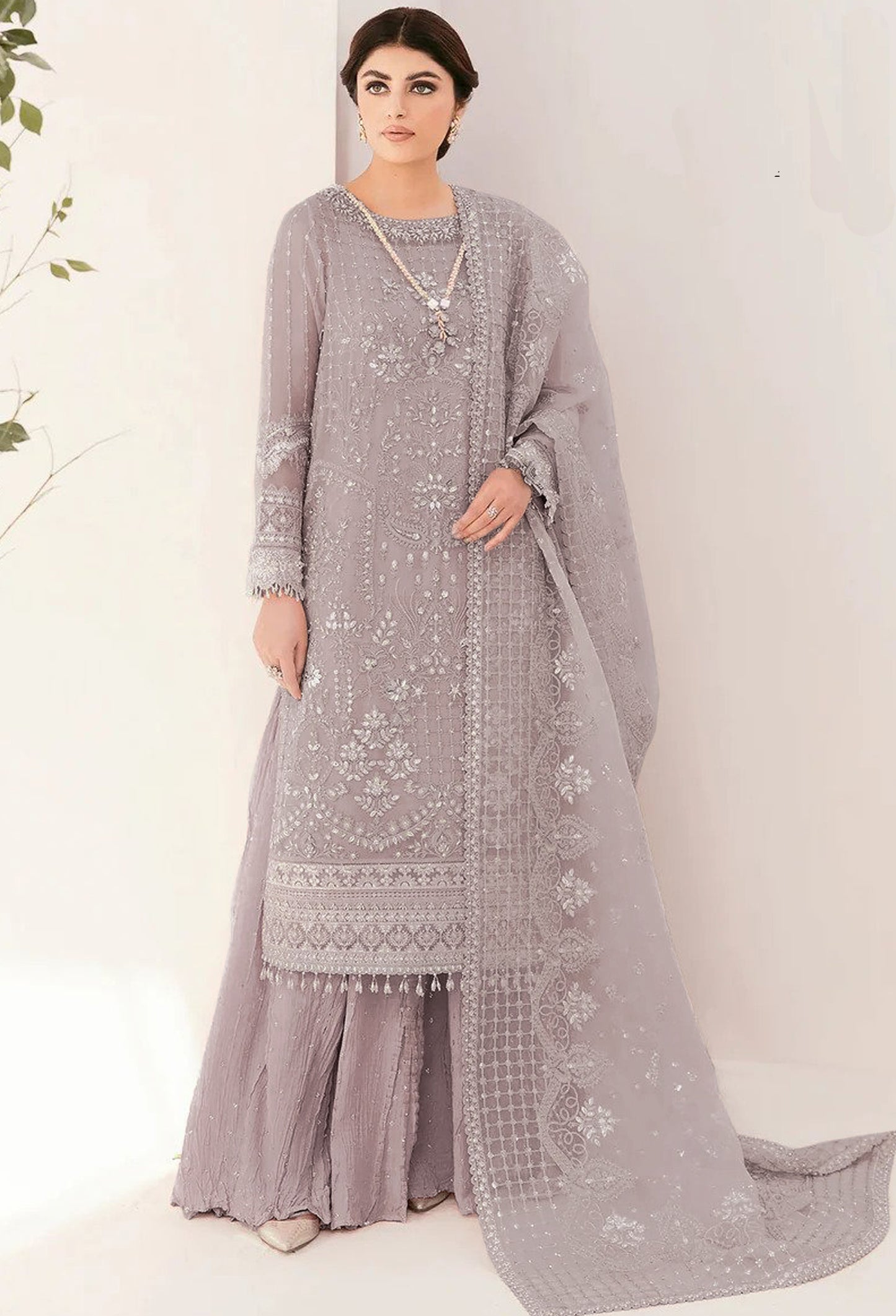 Traditional Designer Pakistani Salwar Suit Collection Grey