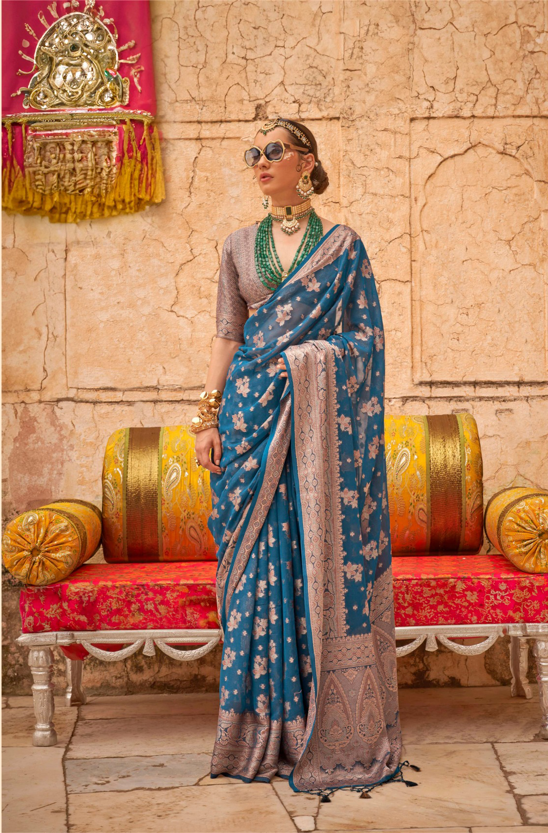 Traditional Functions Wear Saree Collection Teal