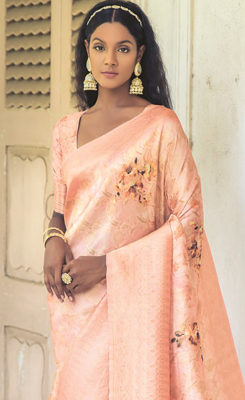 Traditional Functions Wear Saree Collection Peach