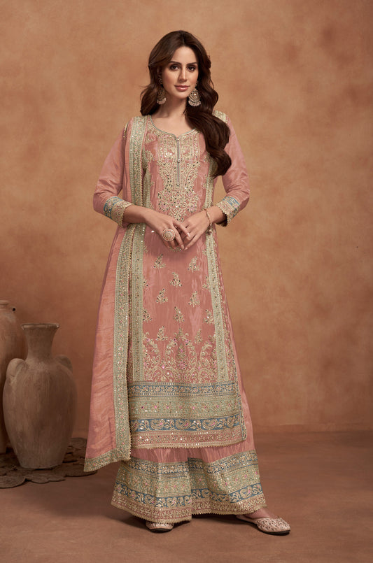 Classy Designer Heavy Salwar Suit Collection Baby Pink