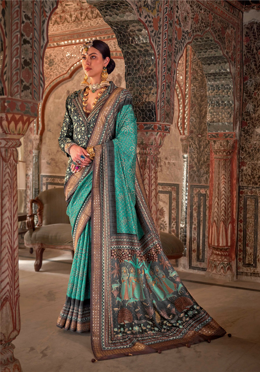 Traditional Functions Wear Saree Collection Green