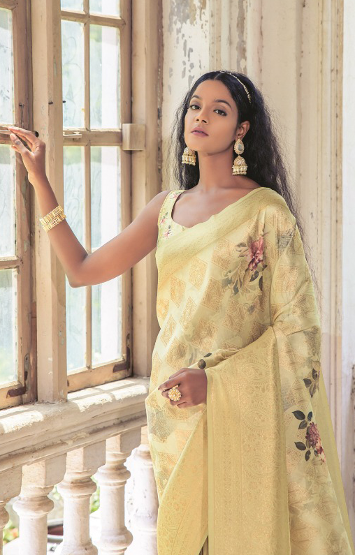 Traditional Functions Wear Saree Collection Light Yellow