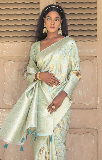 Traditional Functions Wear Saree Collection Pista