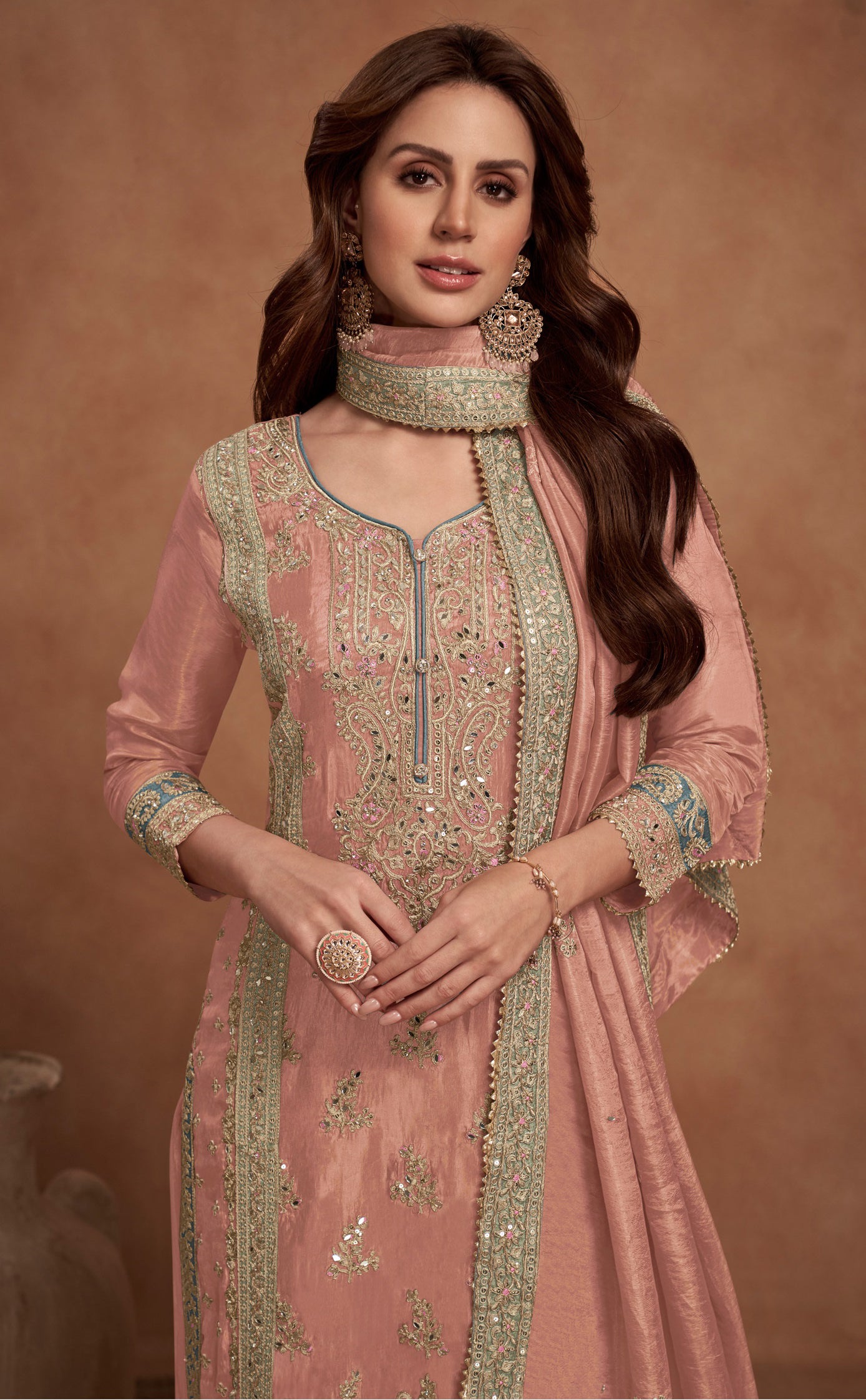 Classy Designer Heavy Salwar Suit Collection Baby Pink