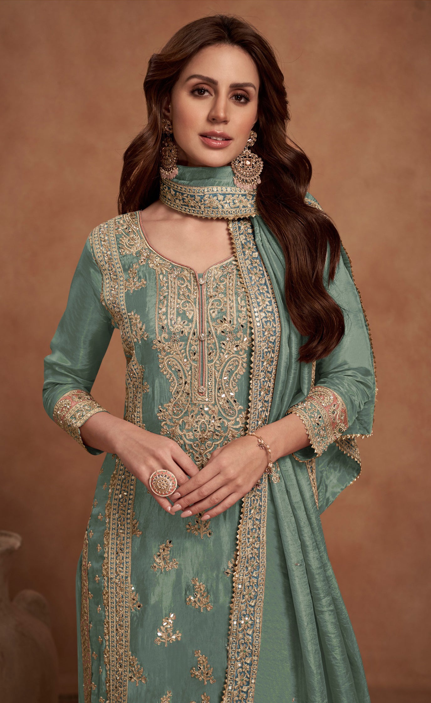 Classy Designer Heavy Salwar Suit Collection Sea Green