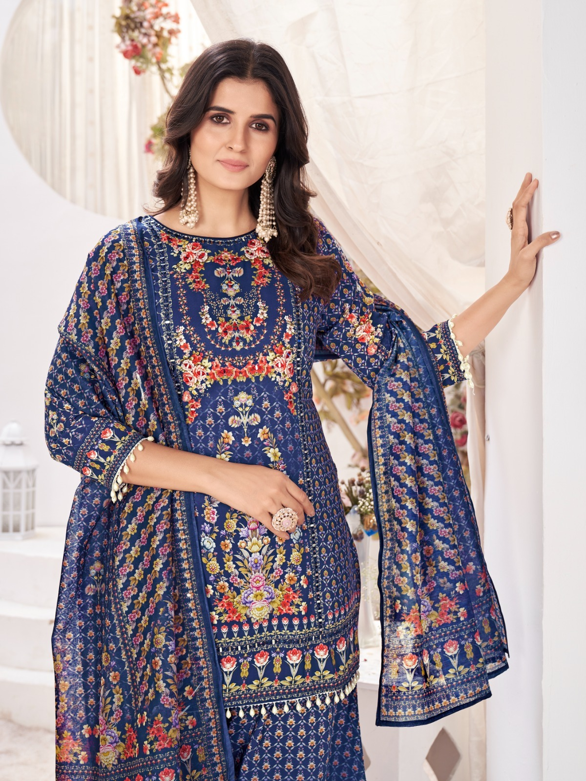 Traditional Designer Pakistani Salwar Suit Collection Navy Blue