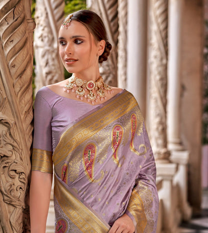 Festive Silk Saree Lavender