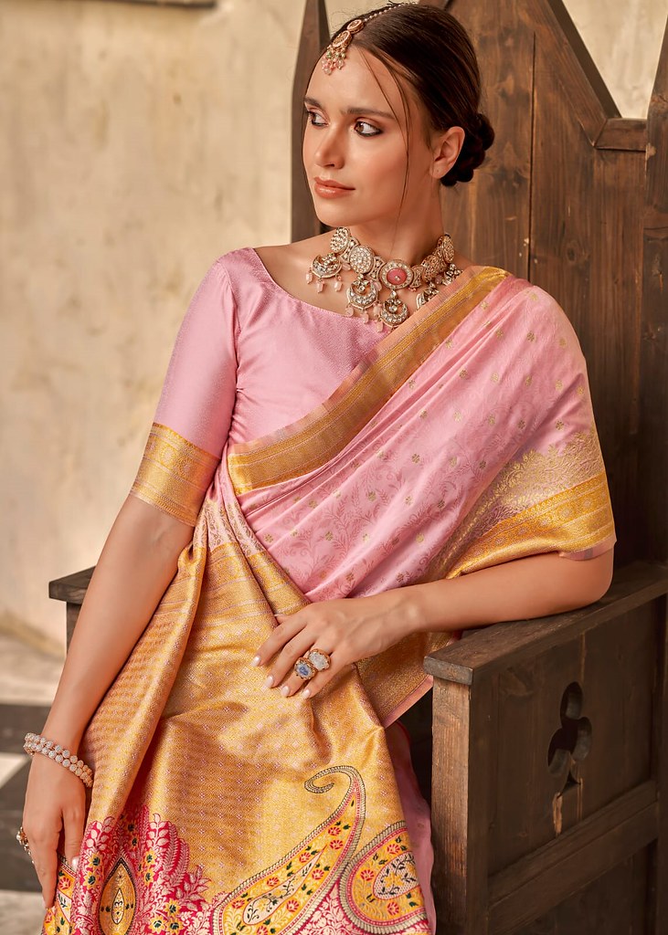 Festive Silk Saree Pink