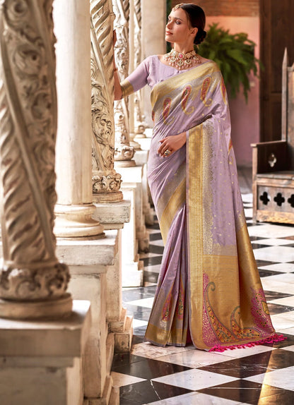 Festive Silk Saree Lavender