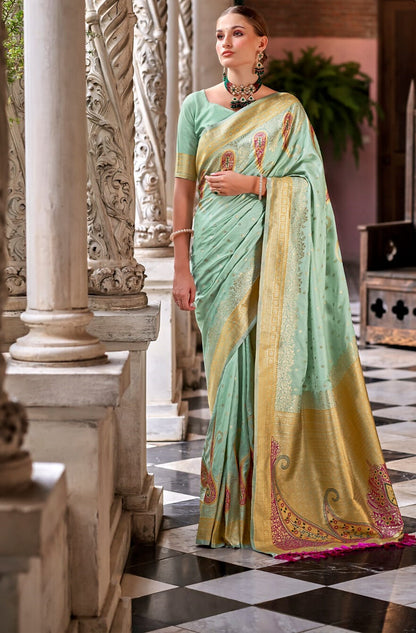 Festive Silk Saree Sea Green