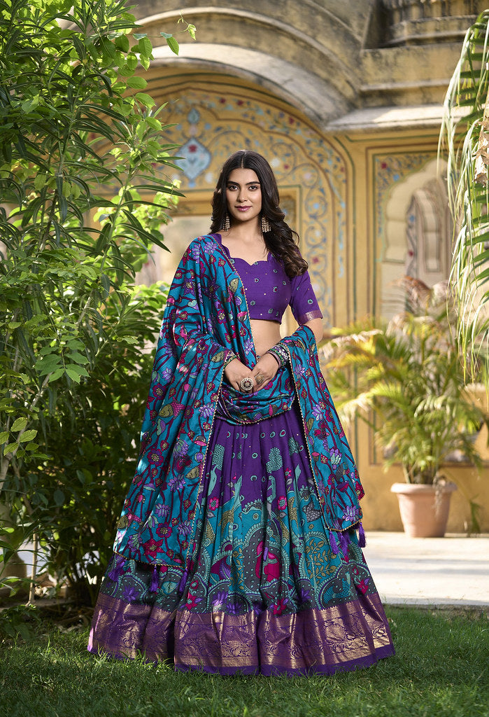 Festive Glow Silk Lehenga Multi