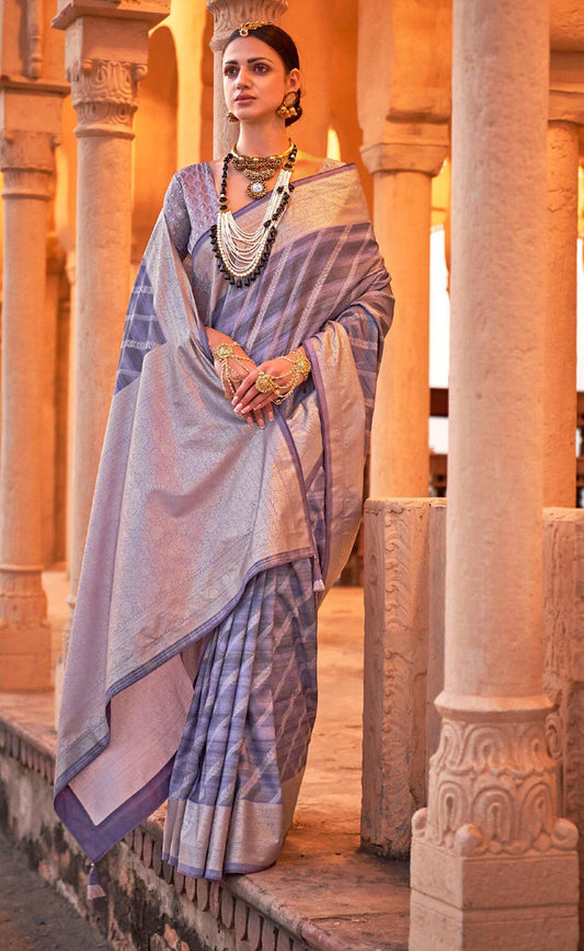 Royal Silk Saree Lavender