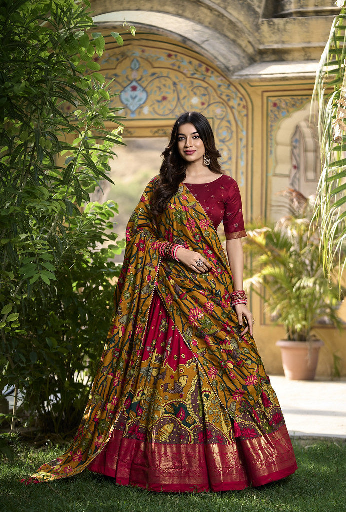 Festive Glow Silk Lehenga Multi