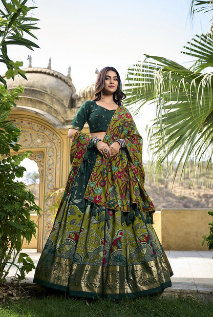 Festive Glow Silk Lehenga Multi