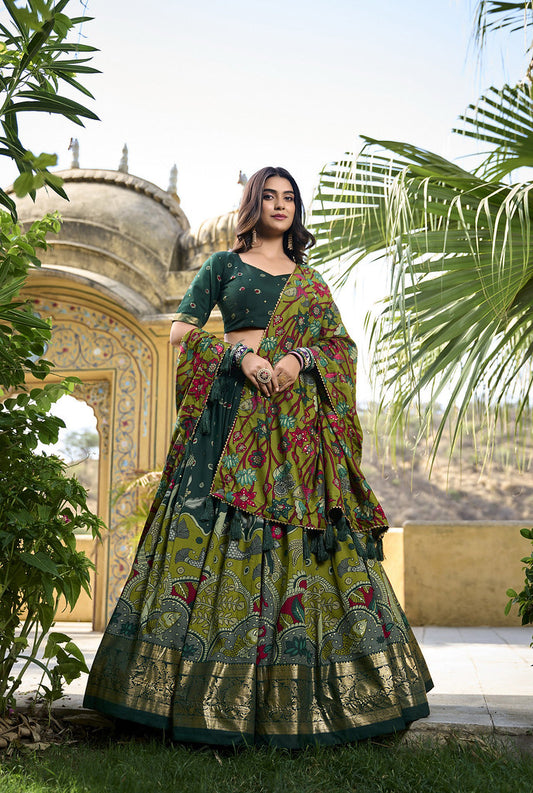 Festive Glow Silk Lehenga Multi