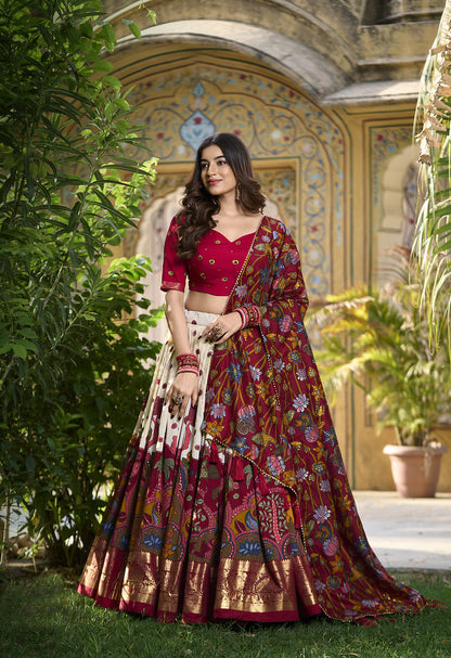 Festive Glow Silk Lehenga Multi