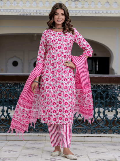 Chic Kurta Set  Dark PInk