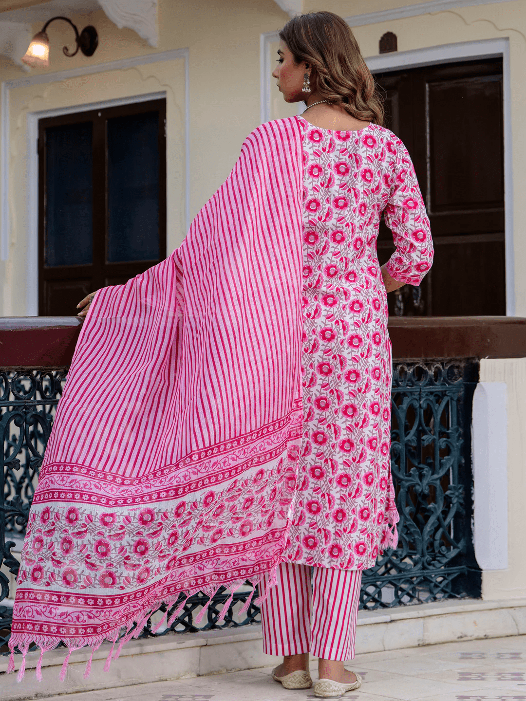 Chic Kurta Set  Dark PInk