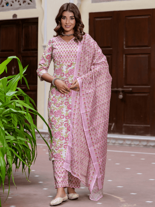 Chic Kurta Set Baby Pink