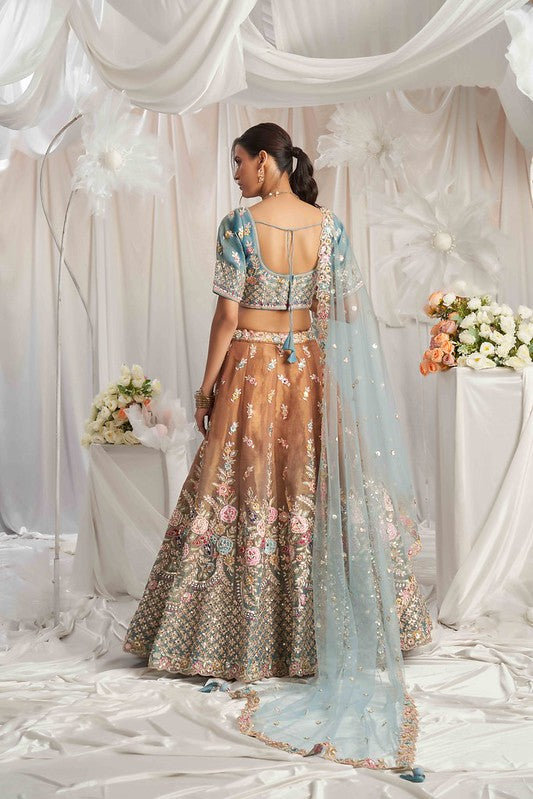 Tissue Festive Lehenga Multi