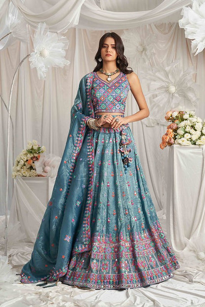 Organza Luxe Lehenga Teal