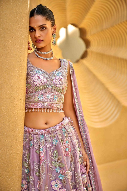 Organza Luxe Lehenga Lavender