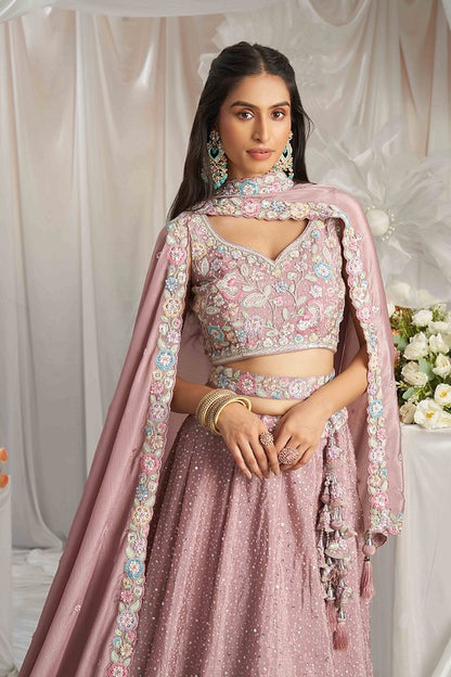 Poly Chiffon Grace Lehenga Pink