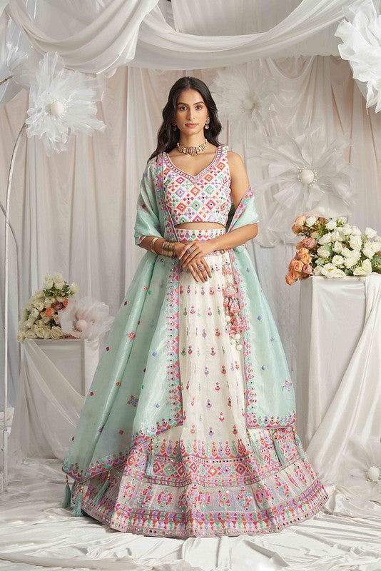 Organza Luxe Lehenga Cream