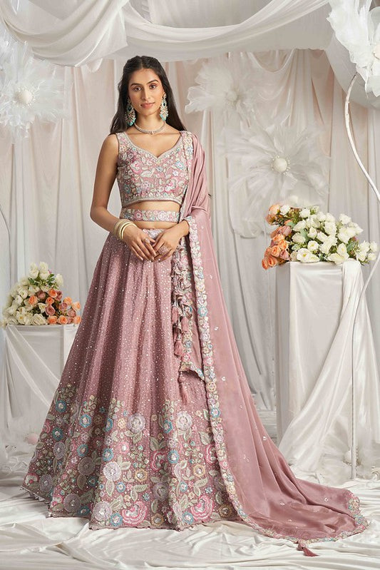 Poly Chiffon Grace Lehenga Pink