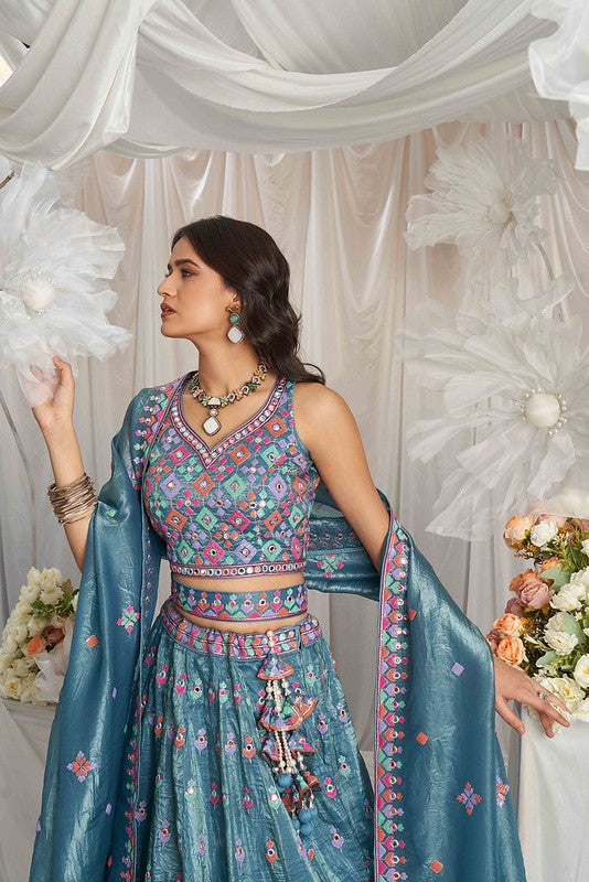 Organza Luxe Lehenga Teal