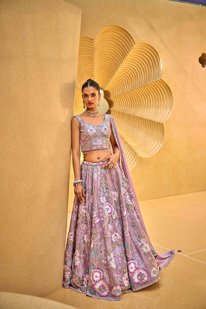 Organza Luxe Lehenga Lavender