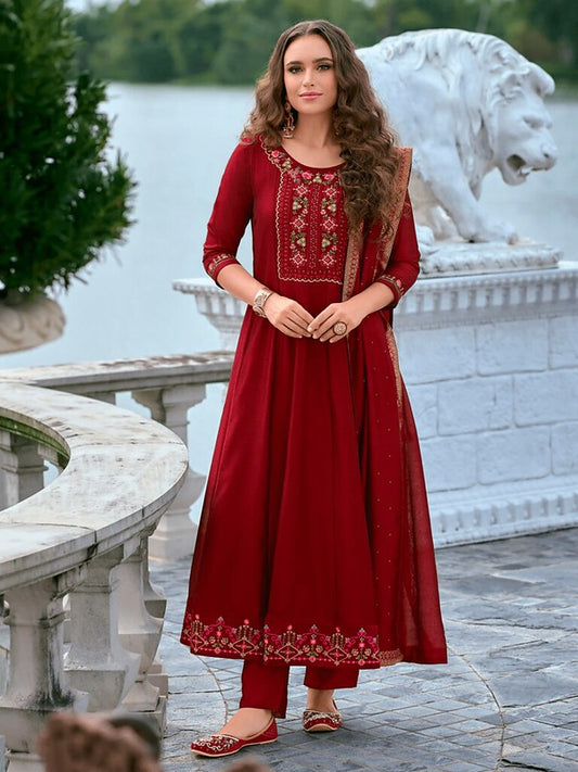 Royal Radiance Anarkali Suit Red