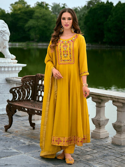 Royal Radiance Anarkali Suit Yellow