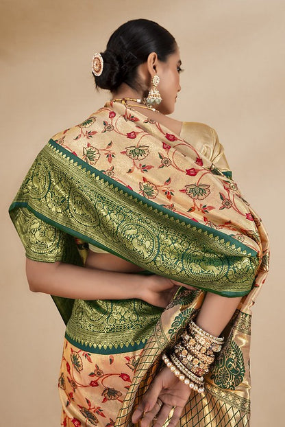 Golden Aura Silk Saree Multi