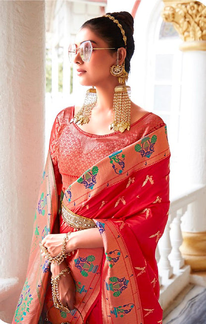 Vibrant Silk Saree Red