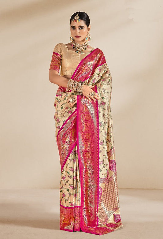 Golden Aura Silk Saree Multi