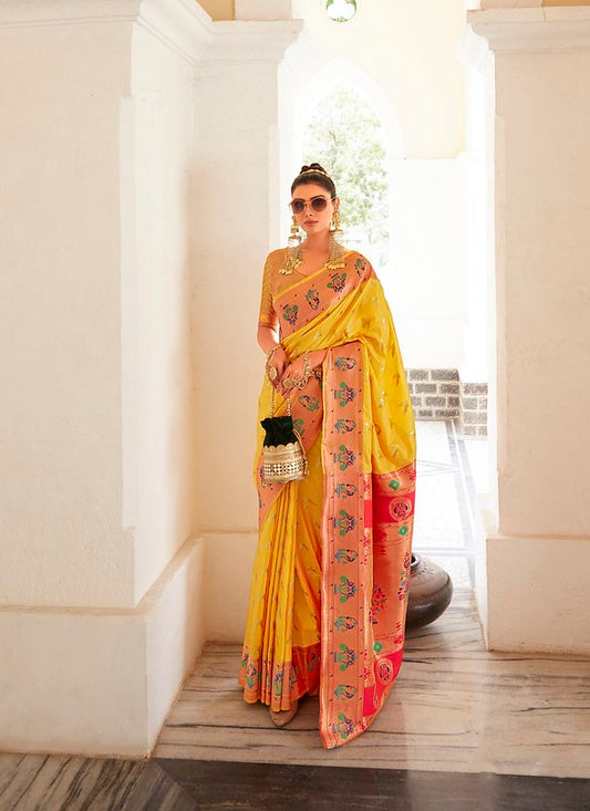 Vibrant Silk Saree Yellow