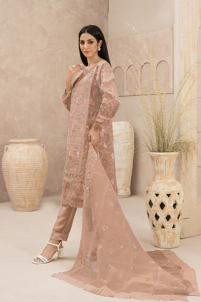 Ivory Charm Organza Pakistani Suit Beige