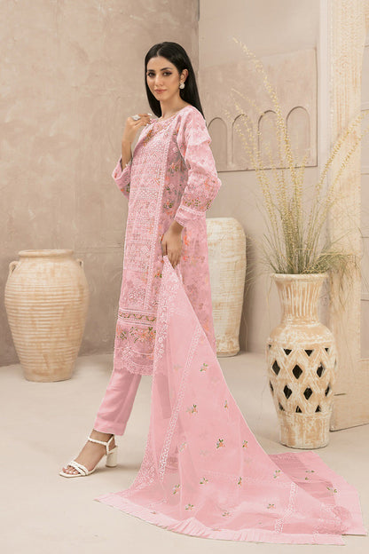 Ivory Charm Organza Pakistani Suit Baby Pink