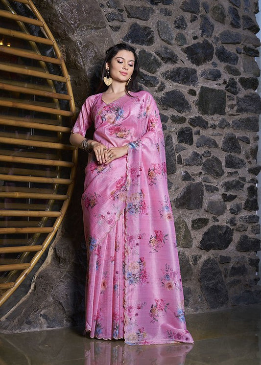 Silken Treasure Saree Pink