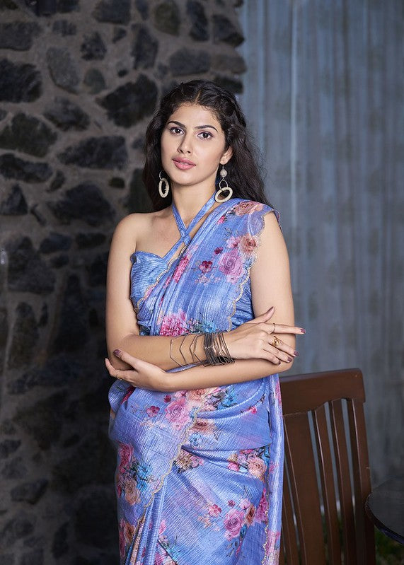 Silken Treasure Saree Blue