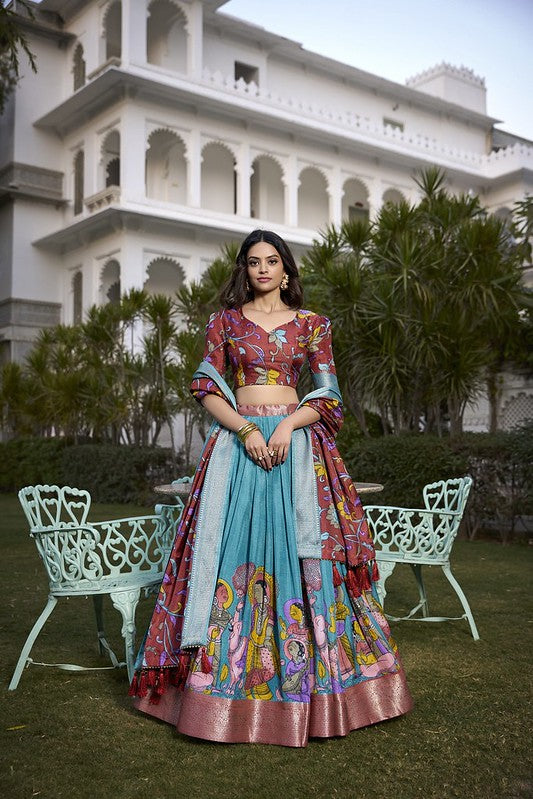 Radiant Silk Lehenga Firozi